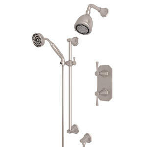 Deco Thermostatic Shower Package - Satin Nickel with Metal Lever Handle | Model Number: U.KIT56LS-STN - Product Knockout