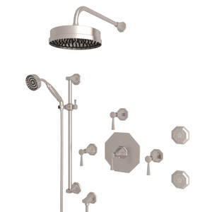 Deco Thermostatic Shower Package - Satin Nickel with Metal Lever Handle | Model Number: U.KIT58LS-STN - Product Knockout