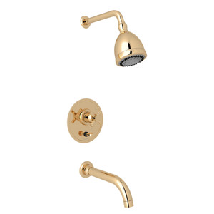 Holborn Pressure Balance Shower Package - English Gold with Cross Handle | Model Number: U.KIT880X-EG - Product Knockout