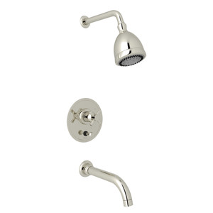 Holborn Pressure Balance Shower Package - Polished Nickel with Cross Handle | Model Number: U.KIT880X-PN - Product Knockout