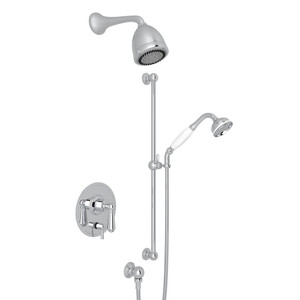 Edwardian Pressure Balance Shower Package - Polished Chrome with Metal Lever Handle | Model Number: U.KIT240NL-APC - Product Knockout