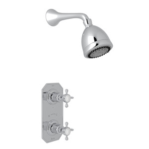 Edwardian Thermostatic Shower Package - Polished Chrome with Cross Handle | Model Number: U.KIT53X-APC - Product Knockout