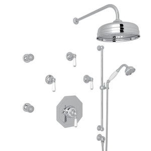 Edwardian Thermostatic Shower Package - Polished Chrome with Metal Lever Handle | Model Number: U.KIT37L-APC - Product Knockout