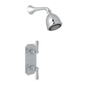 Edwardian Thermostatic Shower Package - Polished Chrome with Metal Lever Handle | Model Number: U.KIT53L-APC - Product Knockout