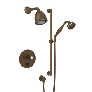 Georgian Era Pressure Balance Shower Package - English Bronze with Cross Handle | Model Number: U.KIT680NX-EB - Product Knockout