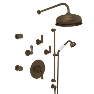 Georgian Era Thermostatic Shower Package - English Bronze with Metal Lever Handle | Model Number: U.KIT77LS-EB - Product Knockout