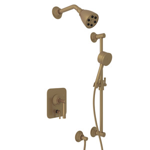 Graceline Pressure Balance Shower Package - French Brass with Metal Lever Handle | Model Number: MBKIT240NLMFB - Product Knockout