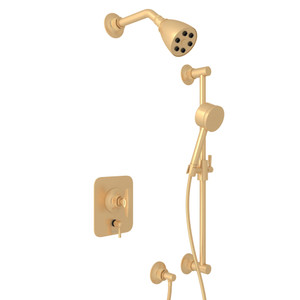 Graceline Pressure Balance Shower Package - Satin Brass with Metal Dial Handle | Model Number: MBKIT240NDMSTB - Product Knockout