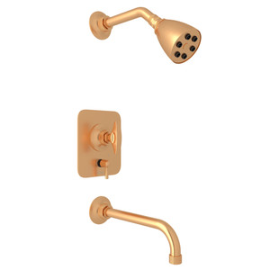Graceline Pressure Balance Shower Package - Satin Gold with Metal Dial Handle | Model Number: MBKIT230NDMSG - Product Knockout