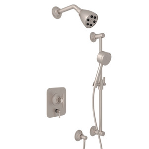 Graceline Pressure Balance Shower Package - Satin Nickel with Metal Dial Handle | Model Number: MBKIT240NDMSTN - Product Knockout