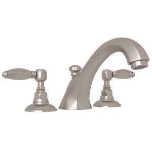 Hex 3-Hole Deck Mount Spout Tub Filler - Satin Nickel with Metal Lever Handle | Model Number: A1884LHSTN - Product Knockout