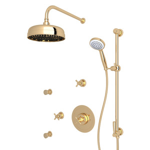 Holborn Pressure Balance Shower Package - English Gold with Cross Handle | Model Number: U.KIT86X-EG - Product Knockout