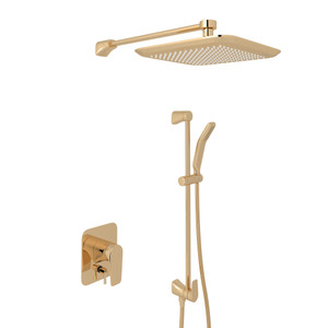 Hoxton Pressure Balance Shower Package - English Gold with Metal Lever Handle | Model Number: U.KIT910NLS-EG - Product Knockout