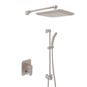 Hoxton Pressure Balance Shower Package - Satin Nickel with Metal Lever Handle | Model Number: U.KIT910NLS-STN - Product Knockout