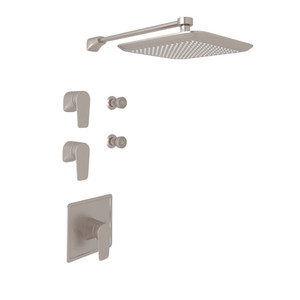 Hoxton Thermostatic Shower Package - Satin Nickel with Metal Lever Handle | Model Number: U.KIT95LS-STN - Product Knockout