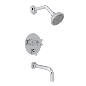 Lombardia Pressure Balance Shower Package - Polished Chrome with Cross Handle | Model Number: LOKIT210NXM-APC - Product Knockout