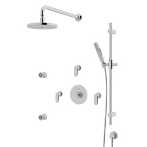 Meda Thermostatic Shower Package - Polished Chrome with Metal Lever Handle | Model Number: LVKIT370L-APC - Product Knockout