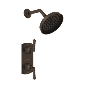 Palladian Thermostatic Shower - Tuscan Brass with Metal Lever Handle | Model Number: AKIT57LM-TCB - Product Knockout