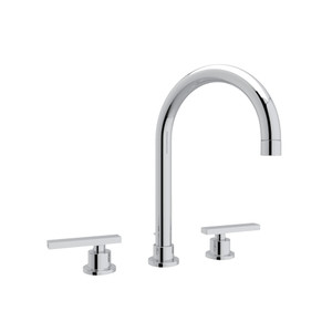 Pirellone C-Spout Widespread Bathroom Faucet - Polished Chrome with Metal Lever Handle | Model Number: BA106L-APC-2 - Product Knockout