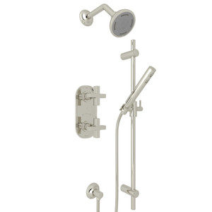 Pirellone Thermostatic Shower Package - Polished Nickel with Cross Handle | Model Number: MODKIT50X-PN - Product Knockout
