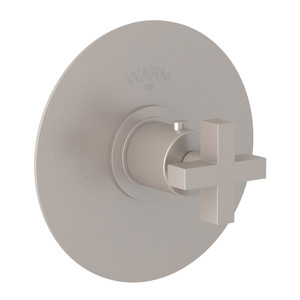 Pirellone Thermostatic Trim Plate without Volume Control - Satin Nickel with Cross Handle | Model Number: BA720X-STN/TO - Product Knockout