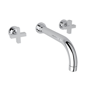Pirellone Wall Mount Widespread Bathroom Faucet - Polished Chrome with Cross Handle | Model Number: BA351X-APC/TO-2 - Product Knockout