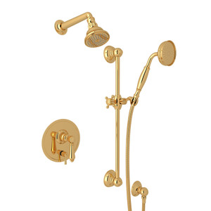Pressure Balance Shower Package - Italian Brass with Metal Lever Handle | Model Number: AKIT300ENLM-IB - Product Knockout