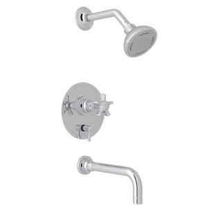 San Giovanni Pressure Balance Shower Package - Polished Chrome with Five Spoke Cross Handle | Model Number: SGKIT210NX-APC - Product Knockout