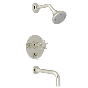 San Giovanni Pressure Balance Shower Package - Polished Nickel with Five Spoke Cross Handle | Model Number: SGKIT210NX-PN - Product Knockout
