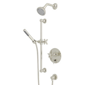 San Giovanni Pressure Balance Shower Package - Polished Nickel with Five Spoke Cross Handle | Model Number: SGKIT230NX-PN - Product Knockout