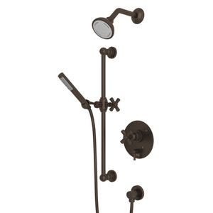 San Giovanni Pressure Balance Shower Package - Tuscan Brass with Cross Handle | Model Number: SGKIT230NXM-TCB - Product Knockout