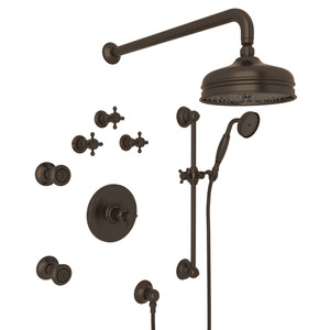 Thermostatic Shower Package - Tuscan Brass with Cross Handle | Model Number: AKIT47EXM-TCB - Product Knockout