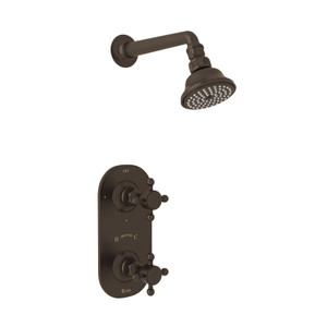Thermostatic Shower Package - Tuscan Brass with Cross Handle | Model Number: AKIT51EXM-TCB - Product Knockout