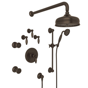 Thermostatic Shower Package - Tuscan Brass with Metal Lever Handle | Model Number: AKIT47ELH-TCB - Product Knockout