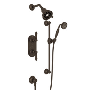 Thermostatic Shower Package - Tuscan Brass with Metal Lever Handle | Model Number: AKIT50ELM-TCB - Product Knockout