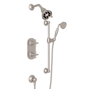 Verona Thermostatic Shower Package - Satin Nickel with Cross Handle | Model Number: RBKIT50EXM-STN - Product Knockout