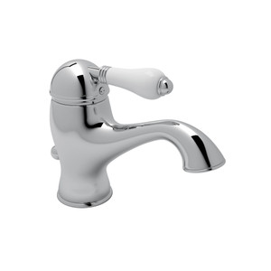 Viaggio Single Hole Single Lever Bathroom Faucet - Polished Chrome with White Porcelain Lever Handle | Model Number: A3402LPAPC-2 - Product Knockout