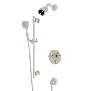 Zephyr Pressure Balance Shower Package - Polished Nickel with Cross Handle | Model Number: MBKIT340ENXMPN - Product Knockout