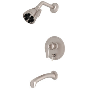 Zephyr Pressure Balance Shower Package - Satin Nickel with Metal Lever Handle | Model Number: MBKIT330NLMSTN - Product Knockout