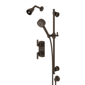 Zephyr Thermostatic Shower Package - Tuscan Brass with Metal Lever Handle | Model Number: MBKIT35ELMTCB - Product Knockout