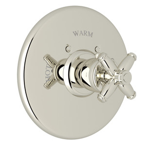 Zephyr Thermostatic Trim Plate without Volume Control - Polished Nickel with Cross Handle | Model Number: MB1940XMPN - Product Knockout