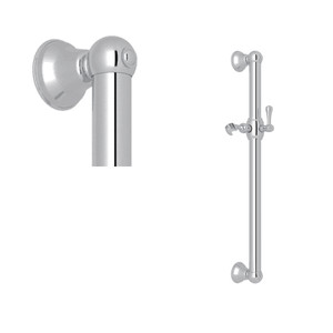 24 Inch Decorative Grab Bar with Lever Handle Slider - Polished Chrome | Model Number: 1271APC - Product Knockout