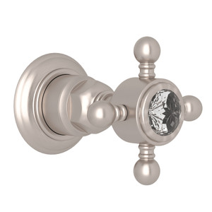 Trim for Volume Control and 4-Port Dedicated Diverter - Satin Nickel with Crystal Cross Handle | Model Number: A4912XCSTNTO - Product Knockout