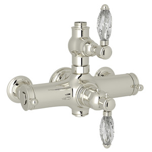 Exposed Thermostatic Valve - Polished Nickel with Crystal Metal Lever Handle | Model Number: A4917LCPN - Product Knockout