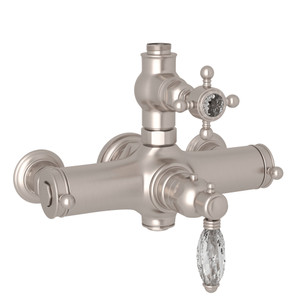 Exposed Thermostatic Valve - Satin Nickel with Crystal Cross Handle | Model Number: A4917XCSTN - Product Knockout