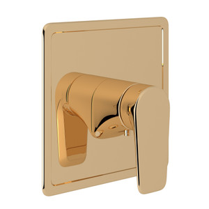 Hoxton Thermostatic Trim Plate without Volume Control - English Gold with Metal Lever Handle | Model Number: U.5485LS-EG/TO - Product Knockout