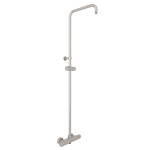 Mod-Fino Exposed Wall Mount Thermostatic Shower with Diverter Riser and Sliding Handshower Parking Bracket - Satin Nickel | Model Number: C72-STN - Product Knockout