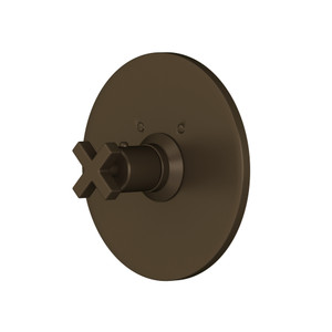 Lombardia Thermostatic Trim Plate without Volume Control - Tuscan Brass with Cross Handle | Model Number: A4214XMTCB - Product Knockout