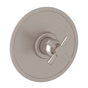 Holborn Pressure Balance Trim without Diverter - Satin Nickel with Cross Handle | Model Number: U.5335X-STN - Product Knockout