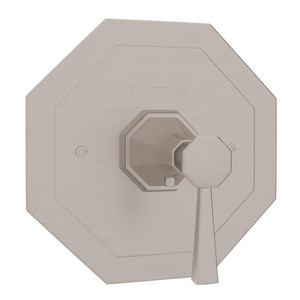 Deco Thermostatic Trim Plate without Volume Control - Satin Nickel with Metal Lever Handle | Model Number: U.5157LS-STN/TO - Product Knockout